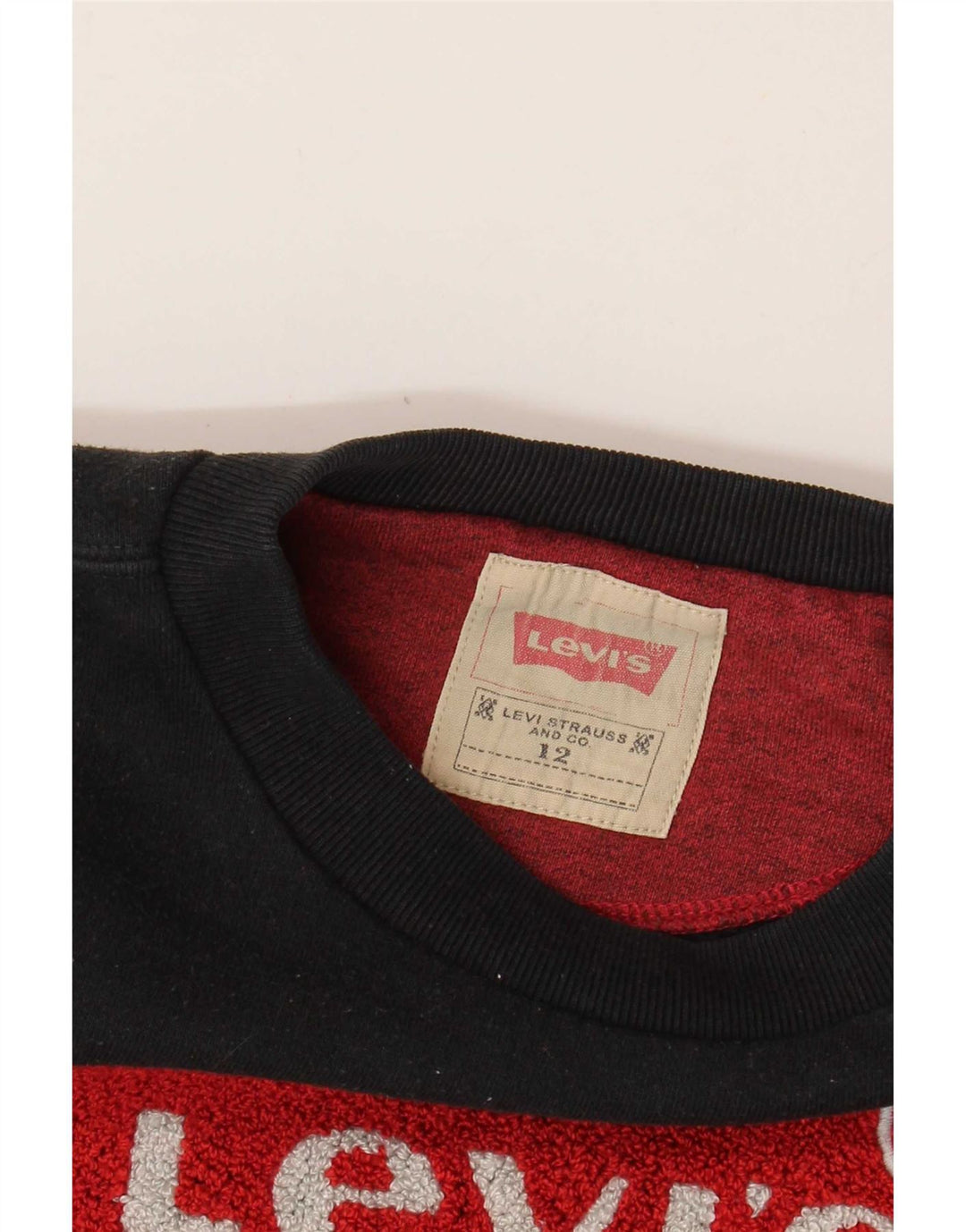 Moletom gráfico Levi's Boys 11-12 anos preto algodão