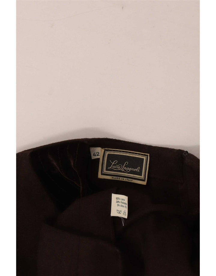 Vestido feminino Luisa Spagnoli manga comprida IT 42 lã marrom médio