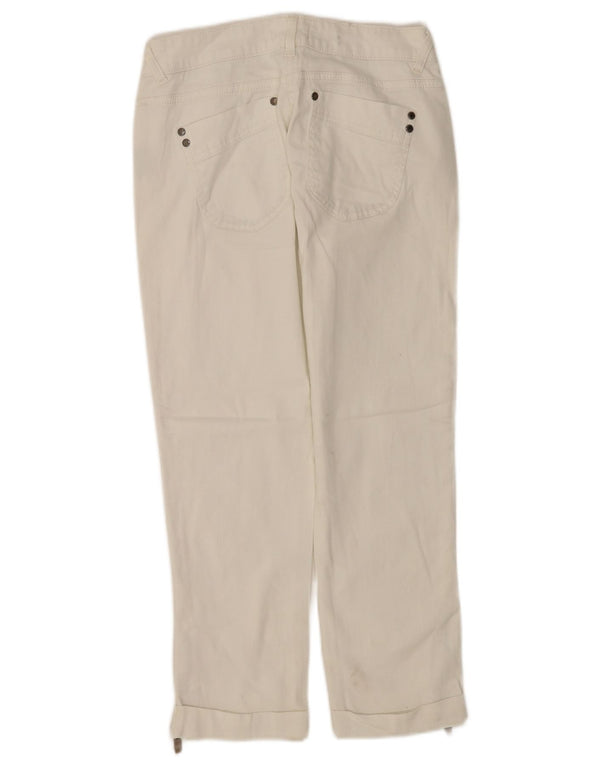 Calça jeans feminina MINT VELVET UK 10 pequena W28 L25 algodão branco