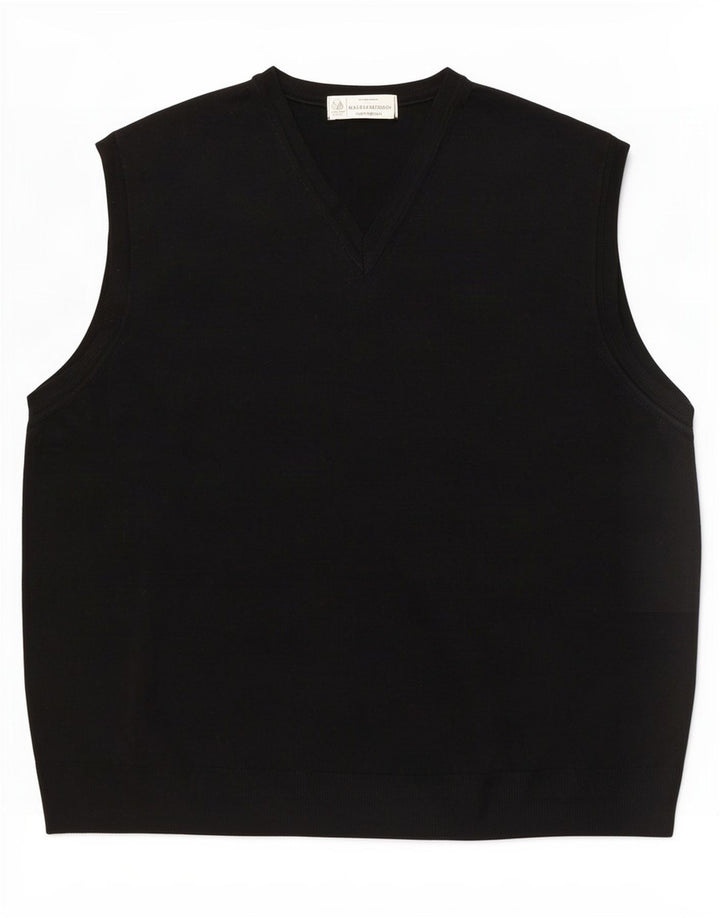 Marks & Spencer Camiseta masculina colete grande preta de lã nova