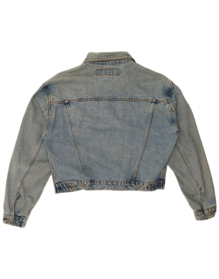 Jaqueta jeans feminina ONYX UK 14 algodão azul médio