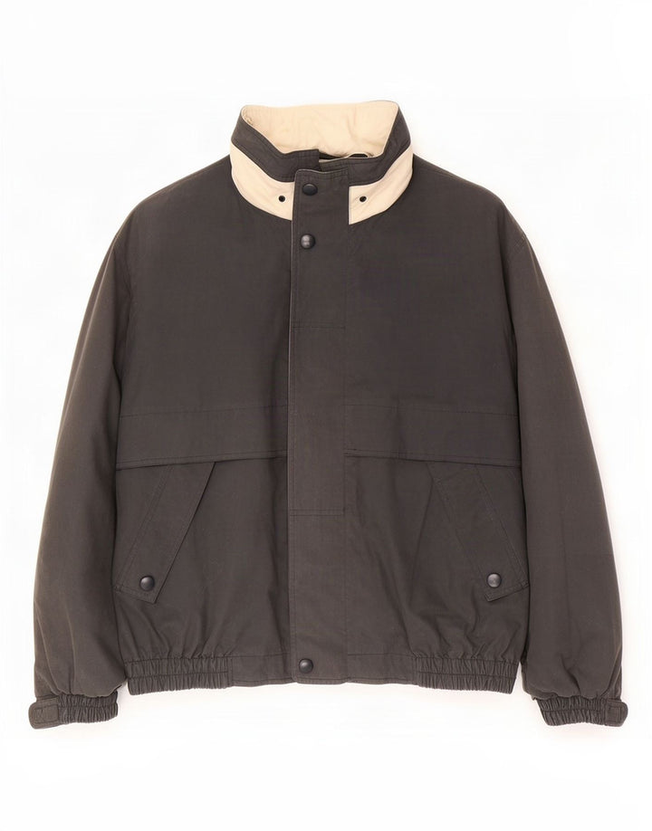 Jaqueta corta-vento masculina Le Frog com capuz UK 38 poliéster cinza médio