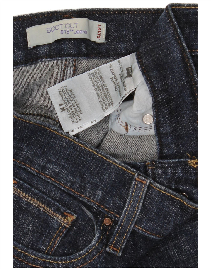 Jeans feminino Levi's 515 Bootcut US 4 pequeno W28 L32 azul marinho algodão