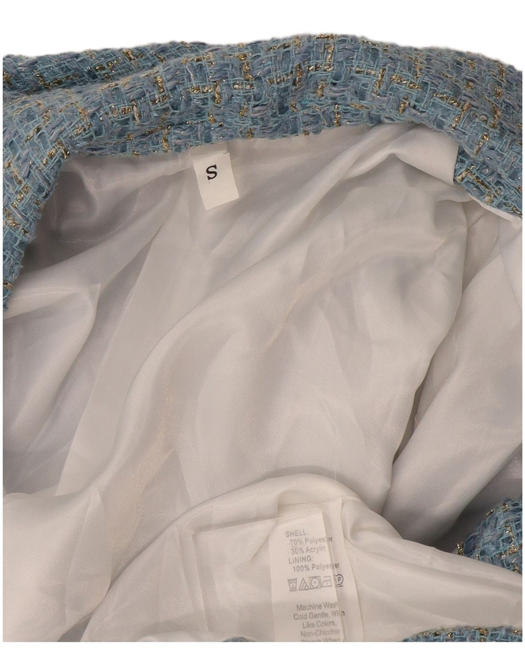 Jaqueta blazer feminina vintage com peito duplo Reino Unido 10 pequena mancha azul