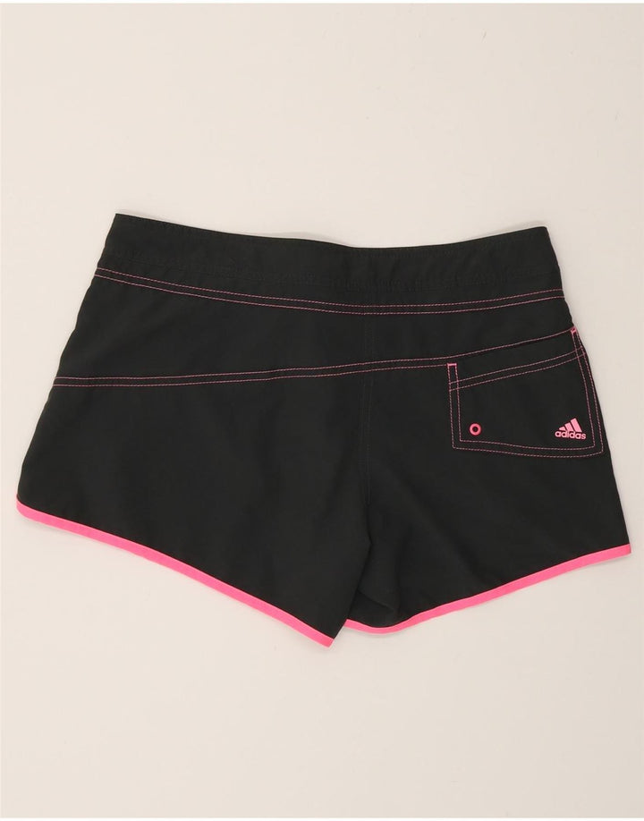 Shorts de natação feminino Adidas UK 8 pequeno poliéster preto