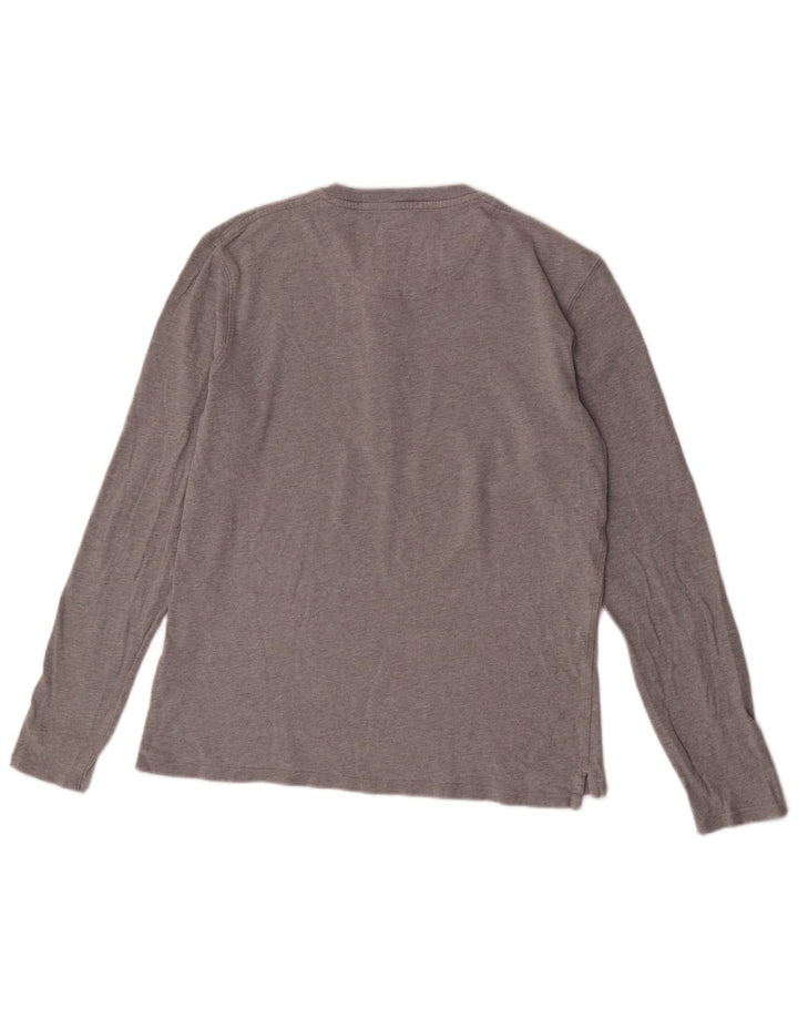Jack Wills Top masculino de manga comprida de algodão cinza médio