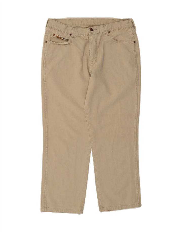 WRANGLER Mens Ohio Straight Casual Trousers W36 L27 Beige Cotton Vintage Wrangler and Second-Hand Wrangler from Messina Hembry 