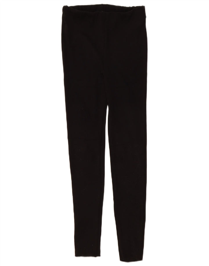 Leggings femininas Zara UK 12 poliéster preto médio