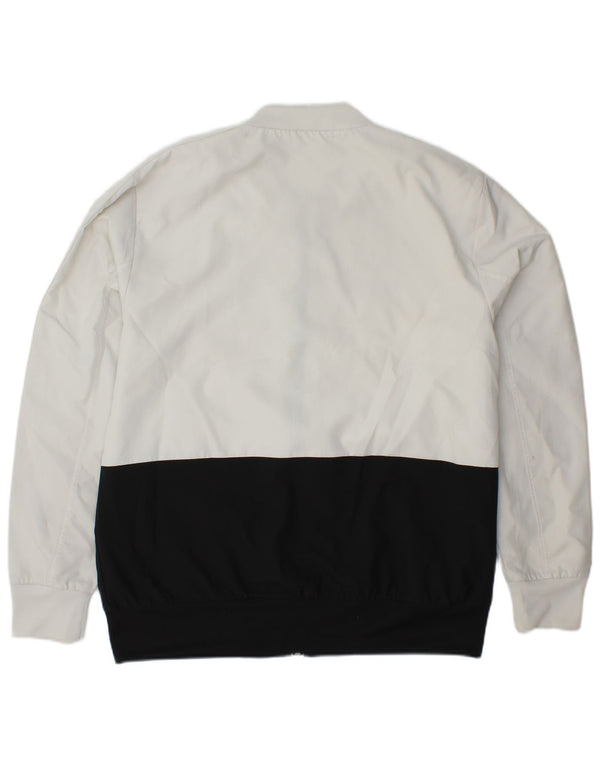 ADIDAS Mens Graphic Tracksuit Top Jacket Grande Branco Colorblock Poliéster