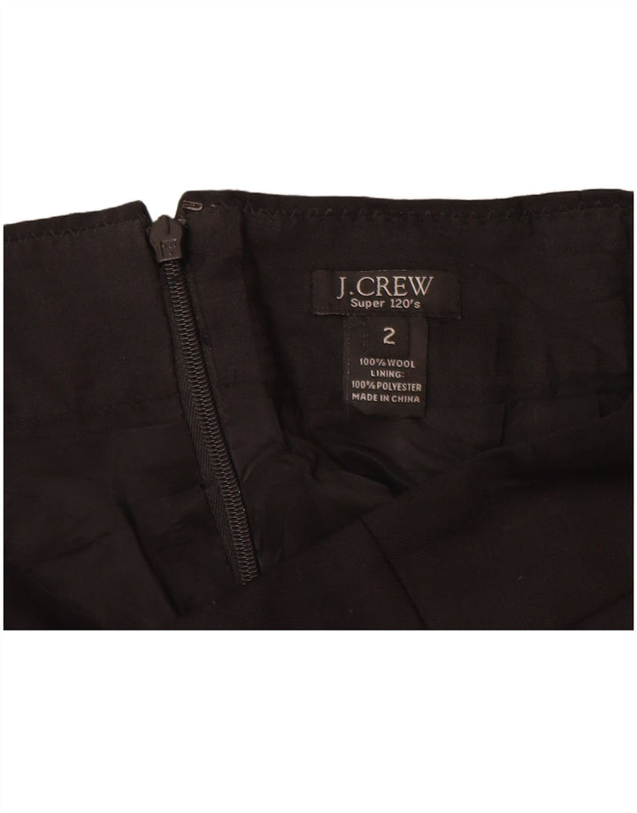 J. Crew Saia reta feminina Super 120 US 2 XS W26 lã preta