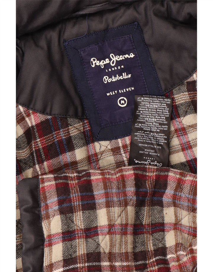Jaqueta feminina PEPE Jeans acolchoada com capuz Reino Unido 14 algodão azul marinho médio