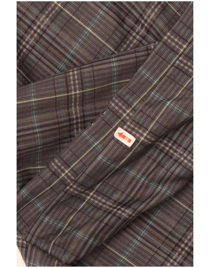 Jaqueta blazer masculina de 2 botões Gianluca Lorenzi IT 56 3XL cinza xadrez lã