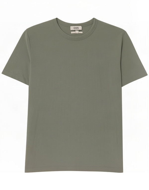 Cos Camiseta masculina de ajuste regular Top de algodão verde médio