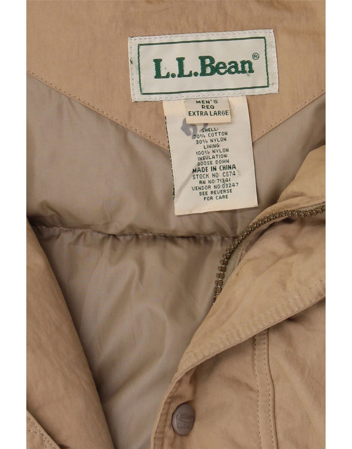 Casaco acolchoado masculino L.L.Bean UK 42 XL algodão bege