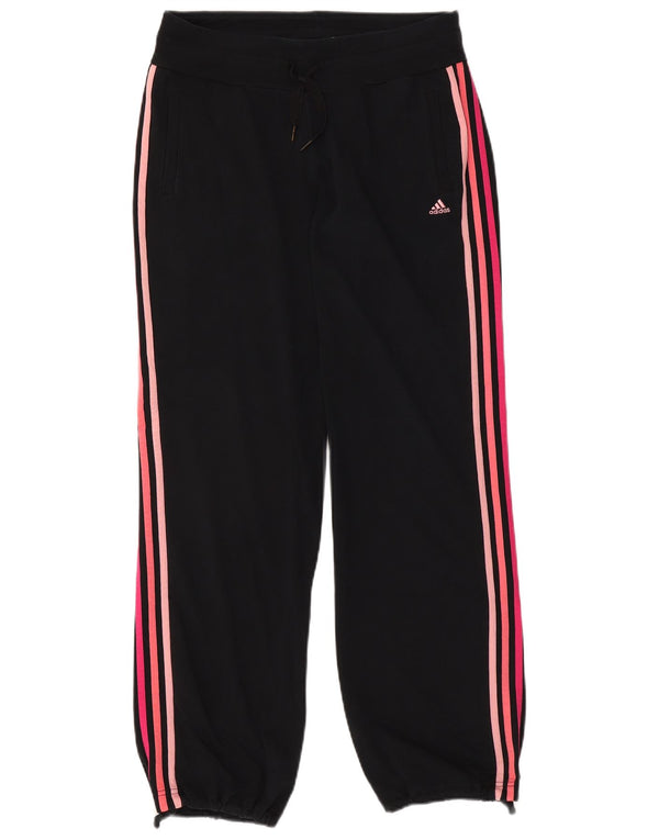 Adidas Womens Climalite Calças de treino Joggers UK 12/14 Médio Preto