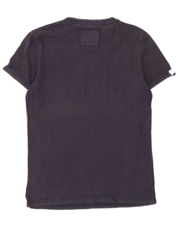 Camiseta feminina Superdry com estampa gráfica UK 14 algodão azul marinho médio