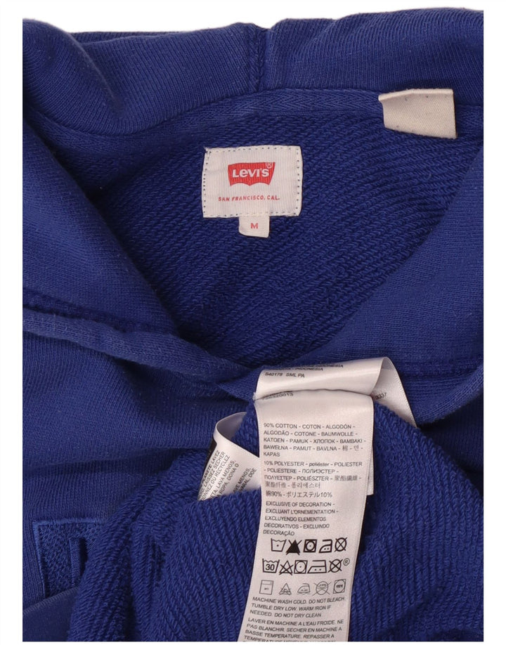 Suéter com capuz gráfico masculino Levi's médio azul algodão