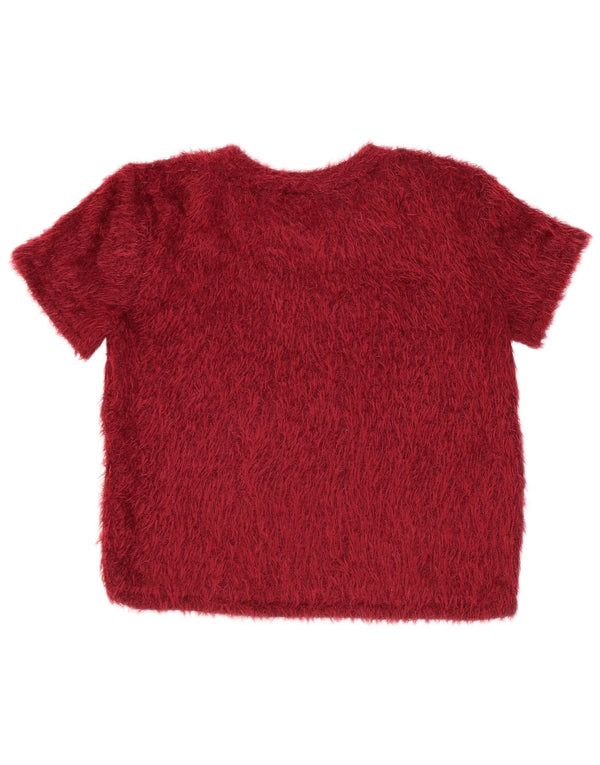 Camiseta feminina Zara Trafaluc Crop Top UK 12 Médio Poliéster Vermelho