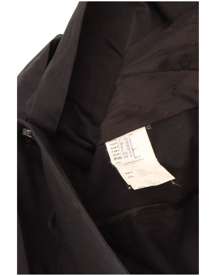 Jaqueta blazer feminina PINKO com 1 botão Reino Unido 10 algodão preto pequeno