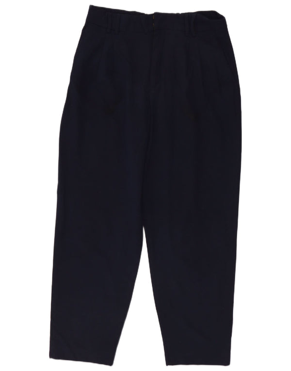 Zara Calça Chino Feminina Cintura Alta Pegged UE 40 Médio W30 L26 Azul Marinho