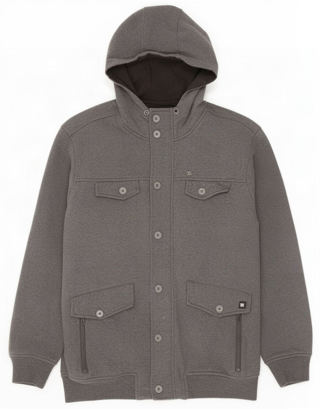 Jaqueta utilitária masculina DC com capuz UK 40 grande cinza