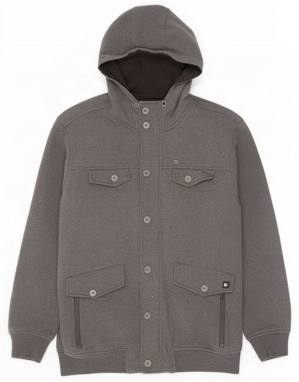 Jaqueta utilitária masculina DC com capuz UK 40 grande cinza