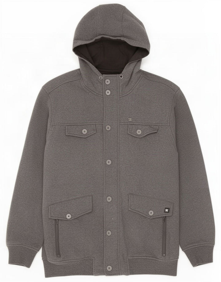 Jaqueta utilitária masculina DC com capuz UK 40 grande cinza
