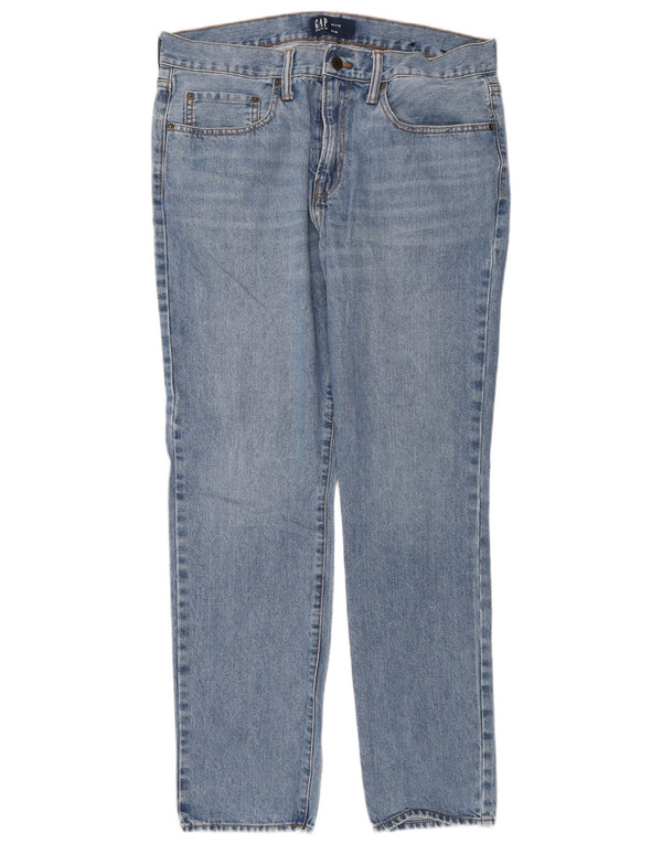 Gap Mens Slim Jeans W34 L32 Azul Algodão