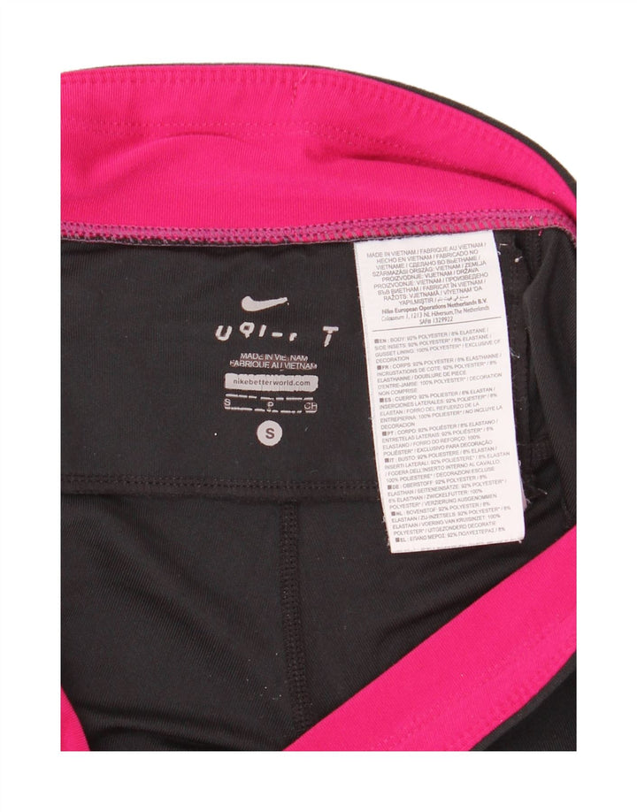 Leggings Nike Feminino UK 10 Pequeno Preto Colorblock Poliéster
