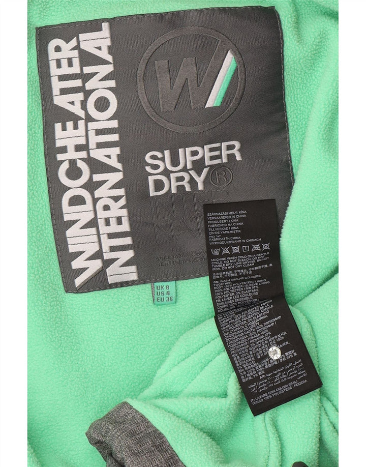Jaqueta corta-vento feminina SUPERDRY The Windcheater Graphic UK 8 pequena cinza