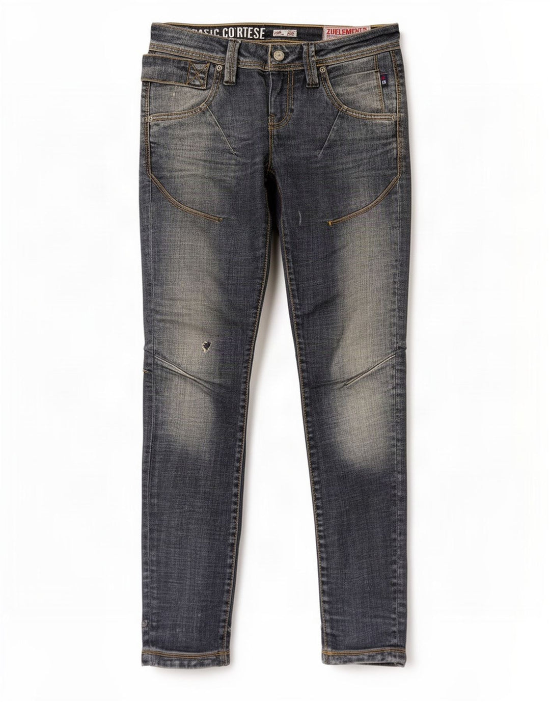 Zu Elements Womens Distressed Skinny Jeans W26 L31 Blue Cotton