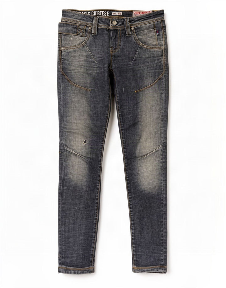 Zu Elements Womens Distressed Skinny Jeans W26 L31 Blue Cotton