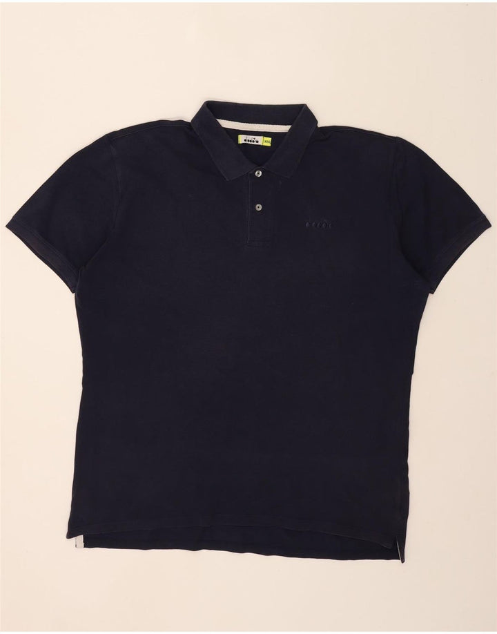 DIADORA Mens Polo Shirt 3XL Navy Blue Cotton Vintage Diadora and Second-Hand Diadora from Messina Hembry 