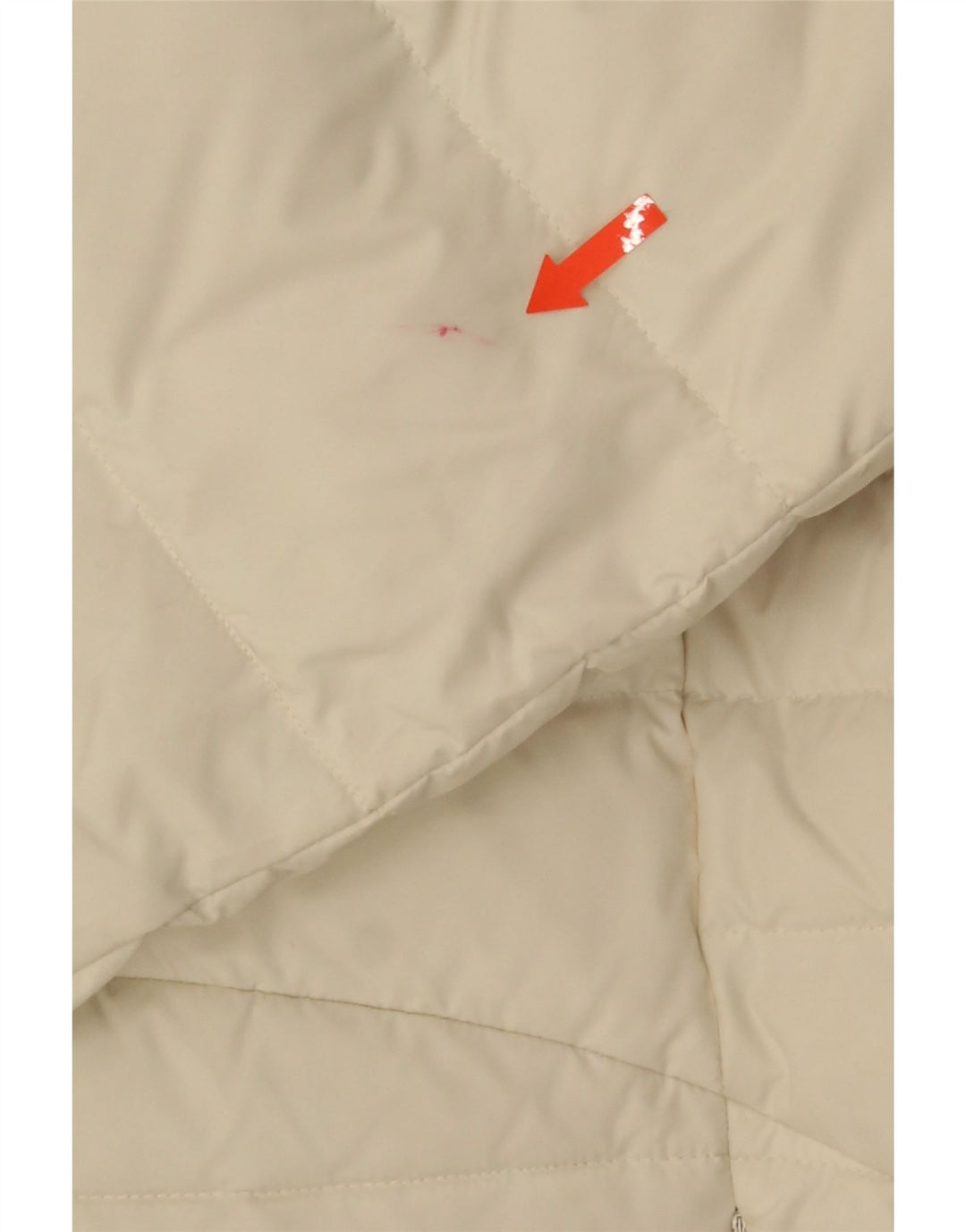 Casaco acolchoado com capuz feminino VINTAGE UK 14 poliéster branco médio