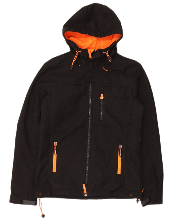 Jaqueta corta-vento masculina SUPERDRY The Windtrekker com capuz Reino Unido 38 médio preto