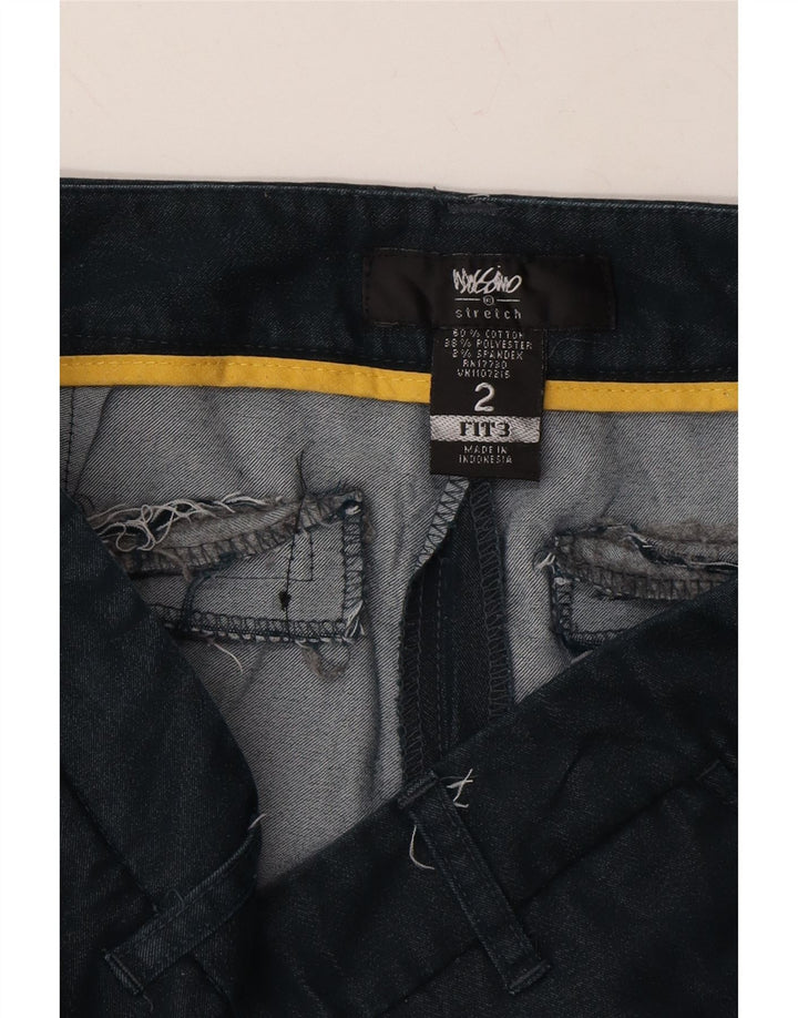 MOSSIMO Womens Crop Chino Trousers US 2 XS W28 L24 Navy Blue Cotton Vintage Mossimo and Second-Hand Mossimo from Messina Hembry 