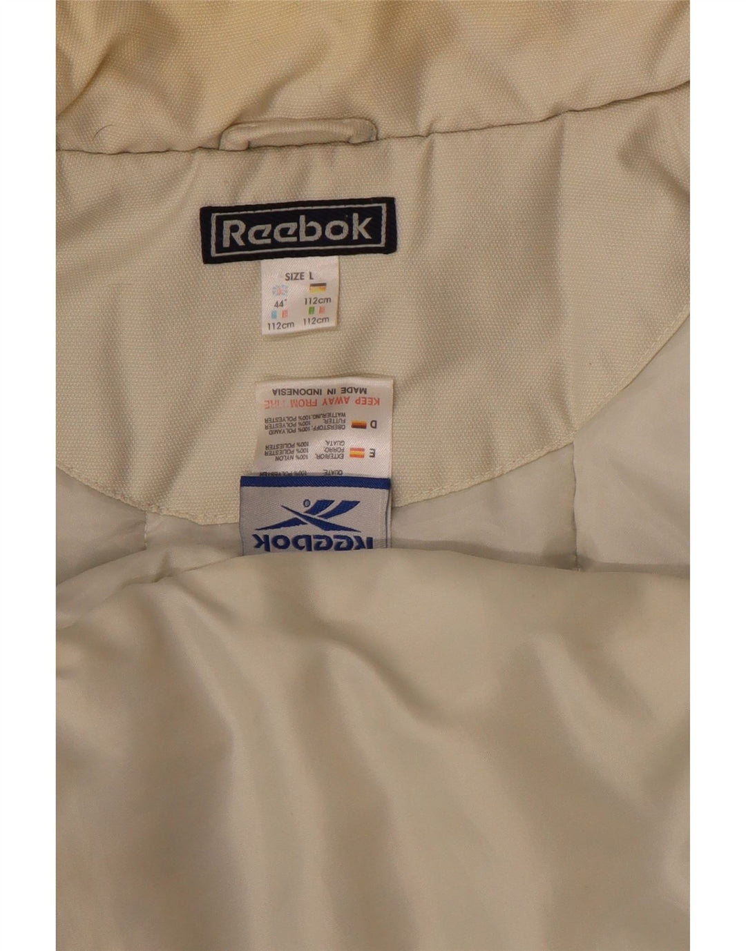 Jaqueta acolchoada masculina Reebok UK 40 grande nylon azul marinho