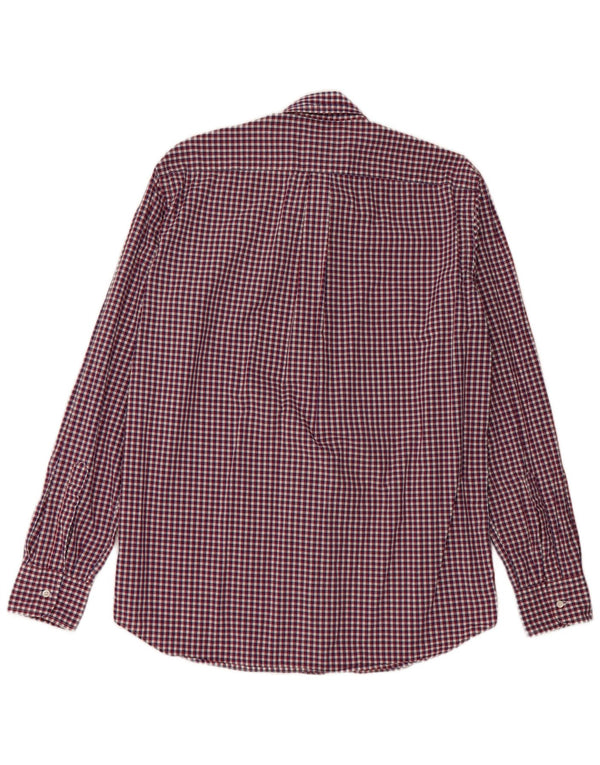 Camisa masculina Aspesi tamanho 41 16 grande algodão vermelho guingão