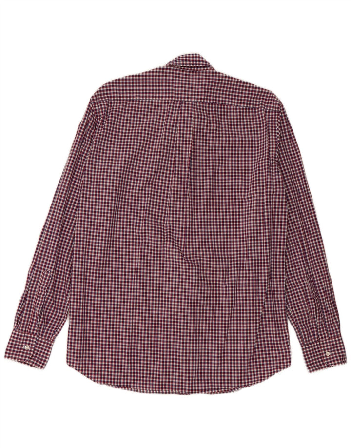 Camisa masculina Aspesi tamanho 41 16 grande algodão vermelho guingão
