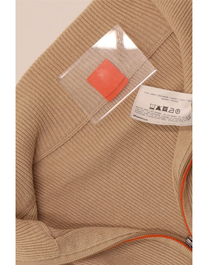 Suéter cardigã masculino HUGO BOSS grande algodão bege