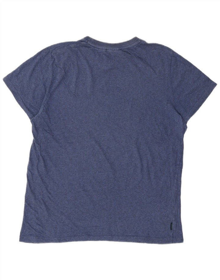 Camiseta masculina Superdry Top 2XL algodão manchado azul
