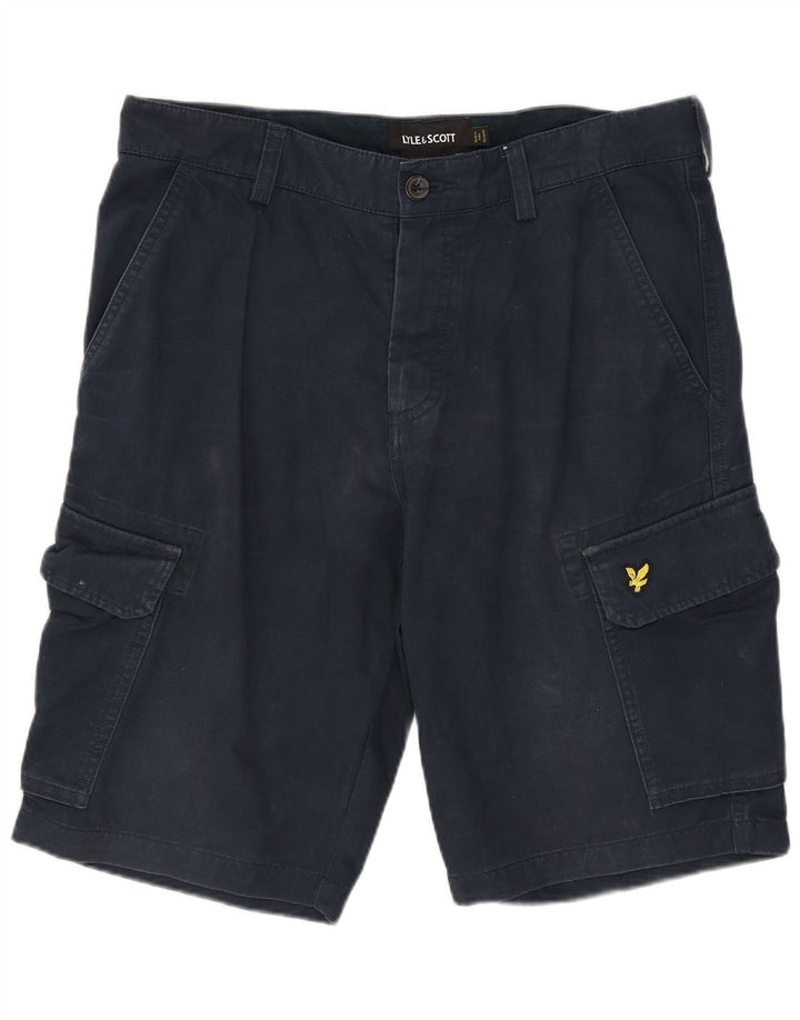Shorts cargo masculino Lyle & Scott W30 algodão azul marinho médio