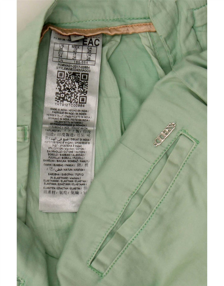 Guess Shorts Chino Feminino W28 Algodão Verde Médio
