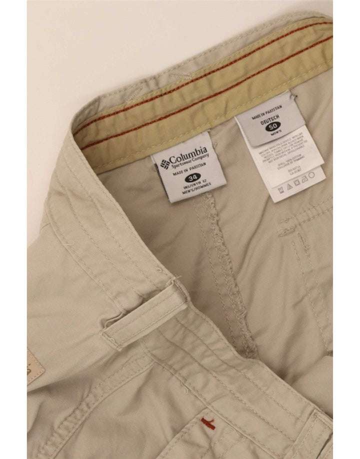 Columbia Mens Cargo Shorts W34 Grande Algodão Bege