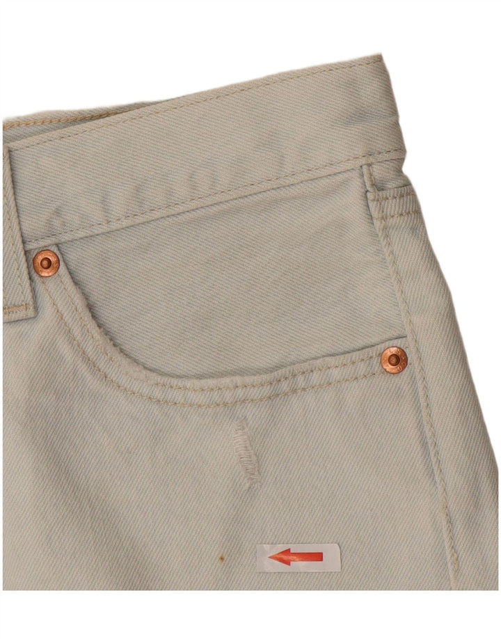 Shorts jeans feminino Levi's 501 desgastado W26 pequeno algodão azul