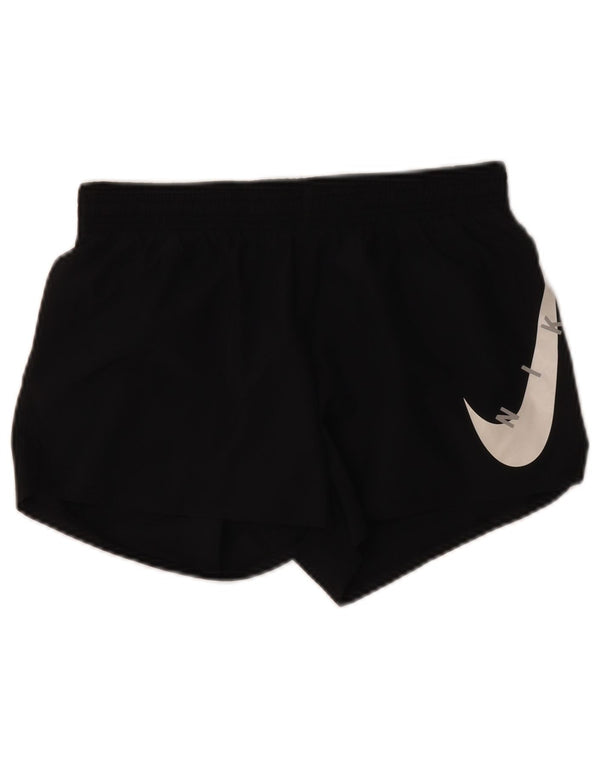 Shorts esportivos gráficos Nike Womens Dri Fit UK 10 pequeno poliéster preto