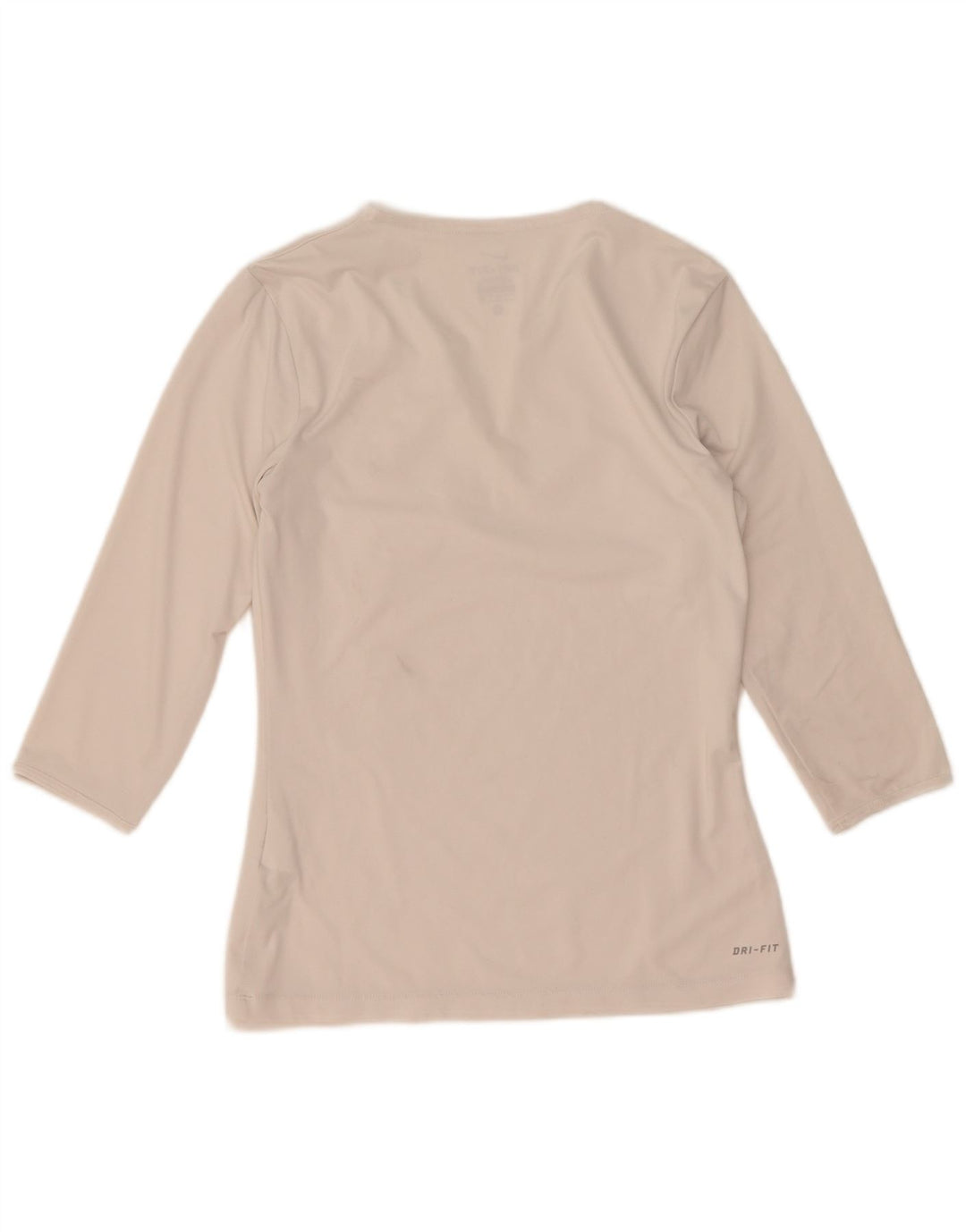 Nike feminino Dri Fit Top manga 3/4 Reino Unido 10 pequeno poliéster branco