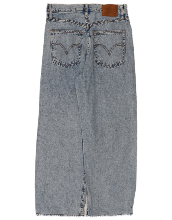 Jeans feminino Levi's Ribcage Straight Cropped W28 L25 Azul Algodão