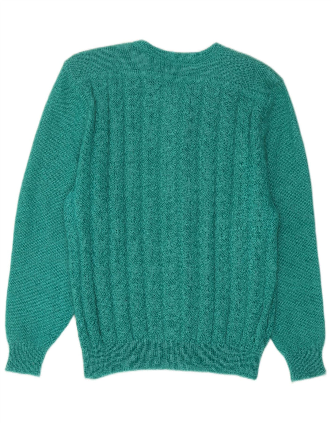 Suéter cardigã feminino vintage IT 44 mohair verde médio