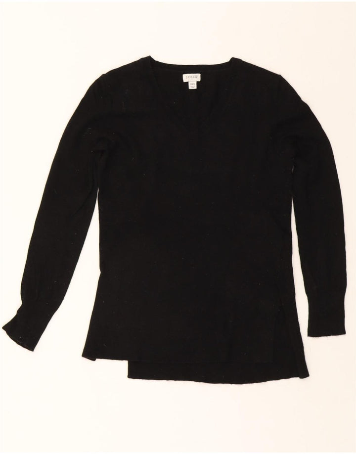 J. CREW Womens Oversized V-Neck Jumper Sweater UK 2 2XS Black Cotton Vintage J. Crew and Second-Hand J. Crew from Messina Hembry 